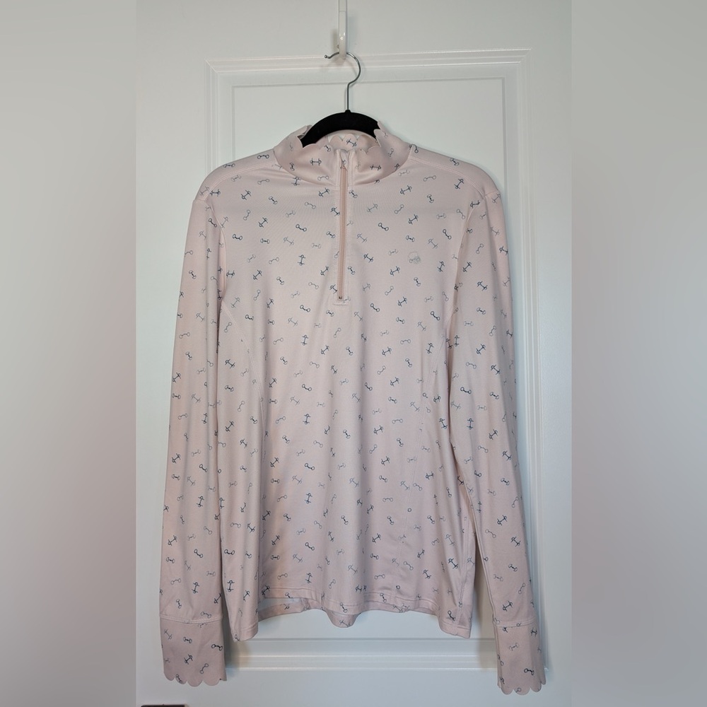 BIT & BLOOM Women’s Vivian Quarter Zip Top Blush Bit Size Large